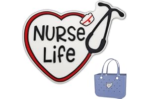TOYORK Bag Charms for Bogg Bag Accessories,Decoration Charm for Bog Bag Original Models Rubber Beach Tote (NURSE LIFE)