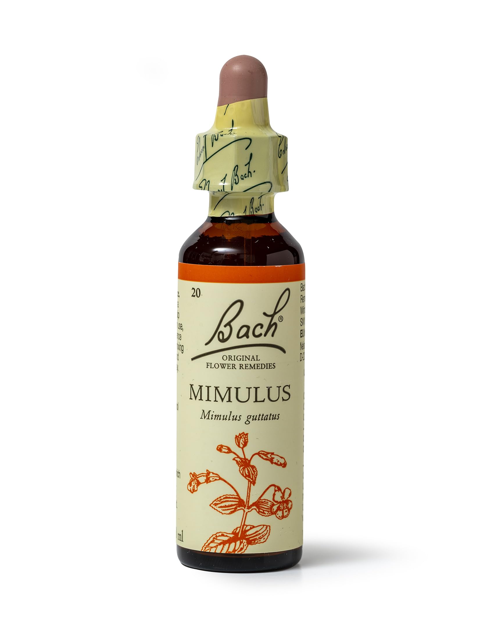 Bach Original Flower Remedies Mimulus, Face Your Fears, Face Your Fears, Emotional Wellness, Natural Flower Essence, 20ml