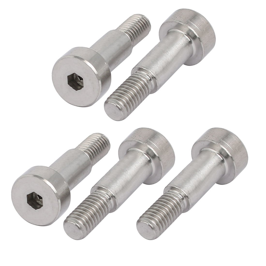 Sourcingmap 5pcs 304 Stainless Steel Hex Socket Shoulder Bolt 6mm Shoulder Dia 12mm Shoulder Length M5 Thread