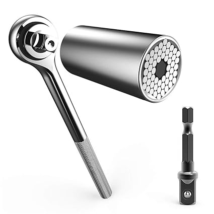 Saubhagya Global Gator Grip Self-Adjusting Socket Wrench with Adapter & Handle (7-19 mm)