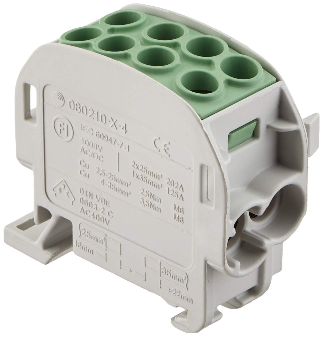 H-Cable Small 35 mm² 1-Pin 400 V Green 2 x 35 mm² and 2 x 25 mm²