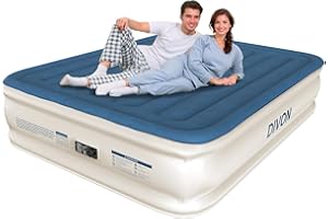 DIVON Air Mattress Queen with Built in Pump,18'' Raised Self Inflatable Mattress,Foldable Blow Up Mattress in 3 Mins,Portable Air Bed for Camping,Travel&Floor,Queen Size Air Matress for Adults,660lbs