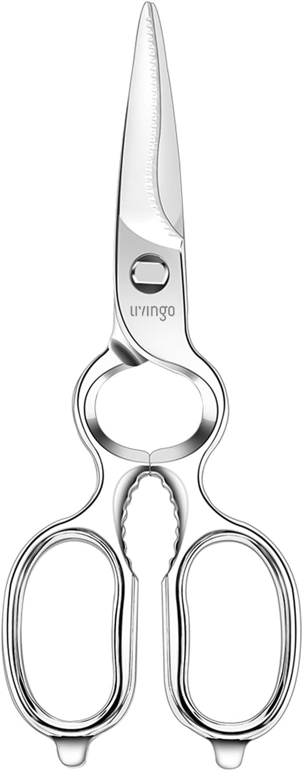 LIVINGO Heavy Duty Kitchen Shears 8.5 inch Detachable Multi-Purpose Scissors