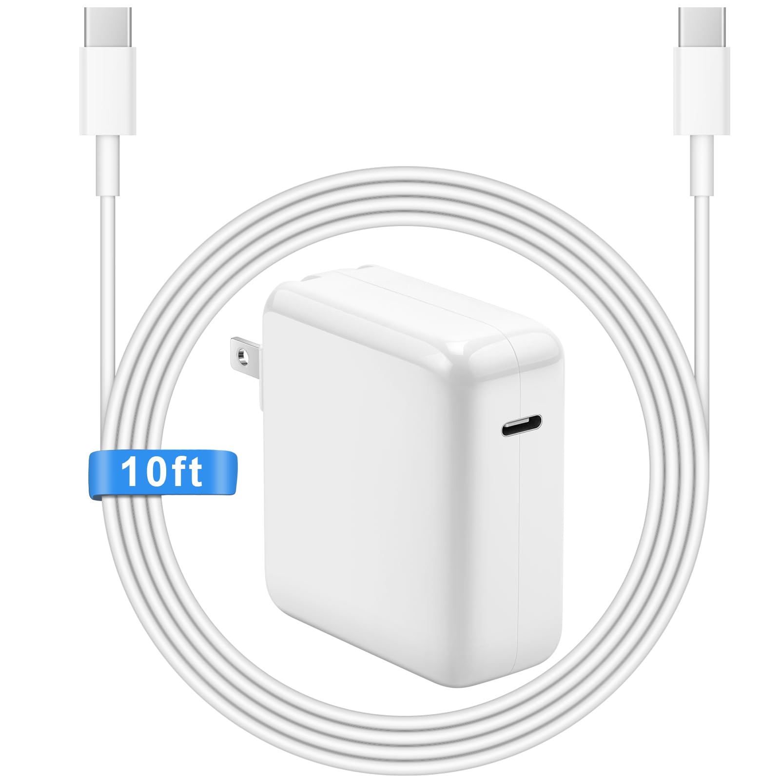 Photo 1 of 10FT Mac Book Pro Air Charger, Long Type C Charging Cable with 118W 96W 87W 61W USB Type C(USB-C) Fast Power Adapter, Compatible with MacBook Air Pro and All USB-C Devices
