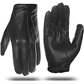 Harssidanzar Mens Thin Unlined leather police duty gloves GM031
