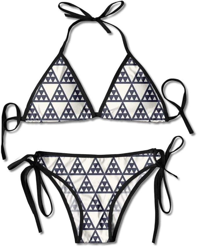 Women's Tie Side Bottom Padding Triangle Bikini Swimsuits