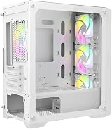 CiT Vento Micro-ATX Gaming PC Case Mesh Tempered Glass 4 ARGB Fans White view 4
