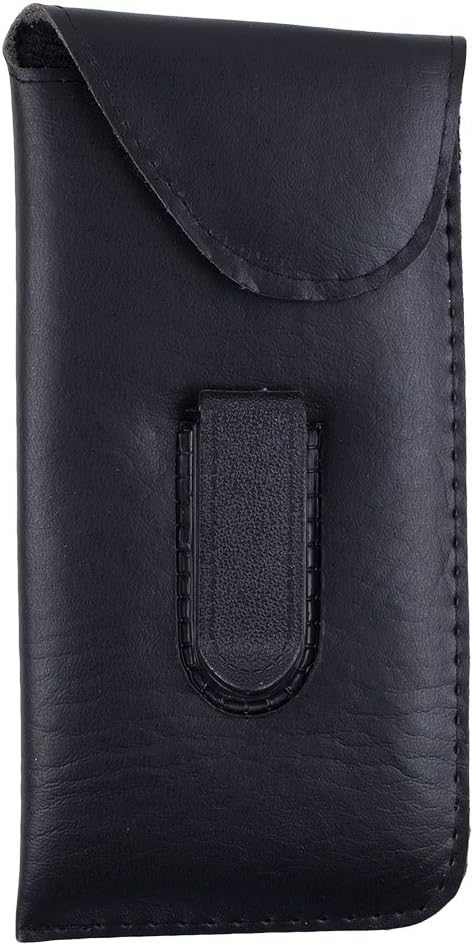 Eyeglass Pouch with Belt Clip, Protective Glasses Holder, PVC Slip-in Eyewear Sleeve with Velcro Closure - by Optiplix