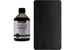 Littlefair's Wood Stain Water Based - 17oz/500ml - Indoor Furniture Stain Light & Dark Finishes - Special Non Toxic & Eco Friendly Formula - Wood Stain for Crafts - Color: Black Ebony