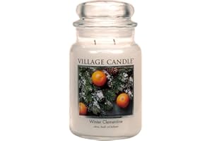 Village Candle Winter Clementine Large Apothecary Jar, Scented Candle, 21.25 oz.