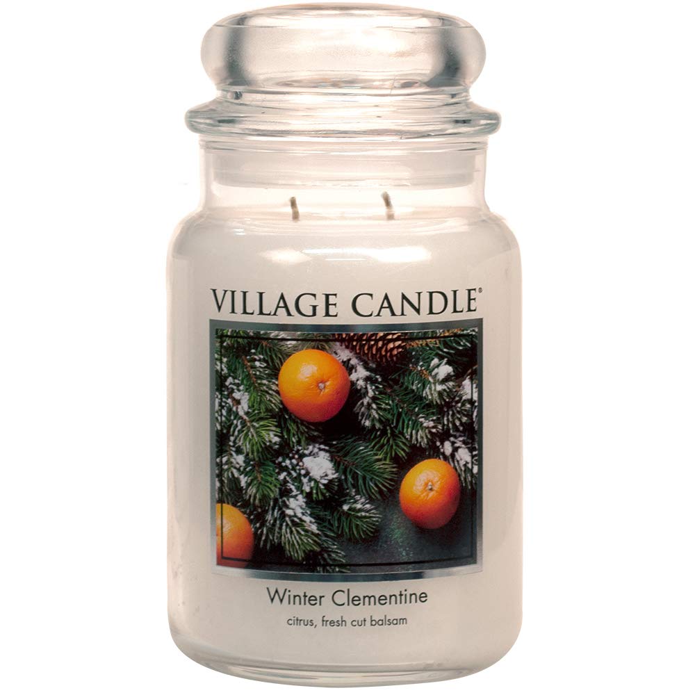 Photo 1 of Village Candle Winter Clementine Large Apothecary Jar, Scented Candle, 21.25 oz.