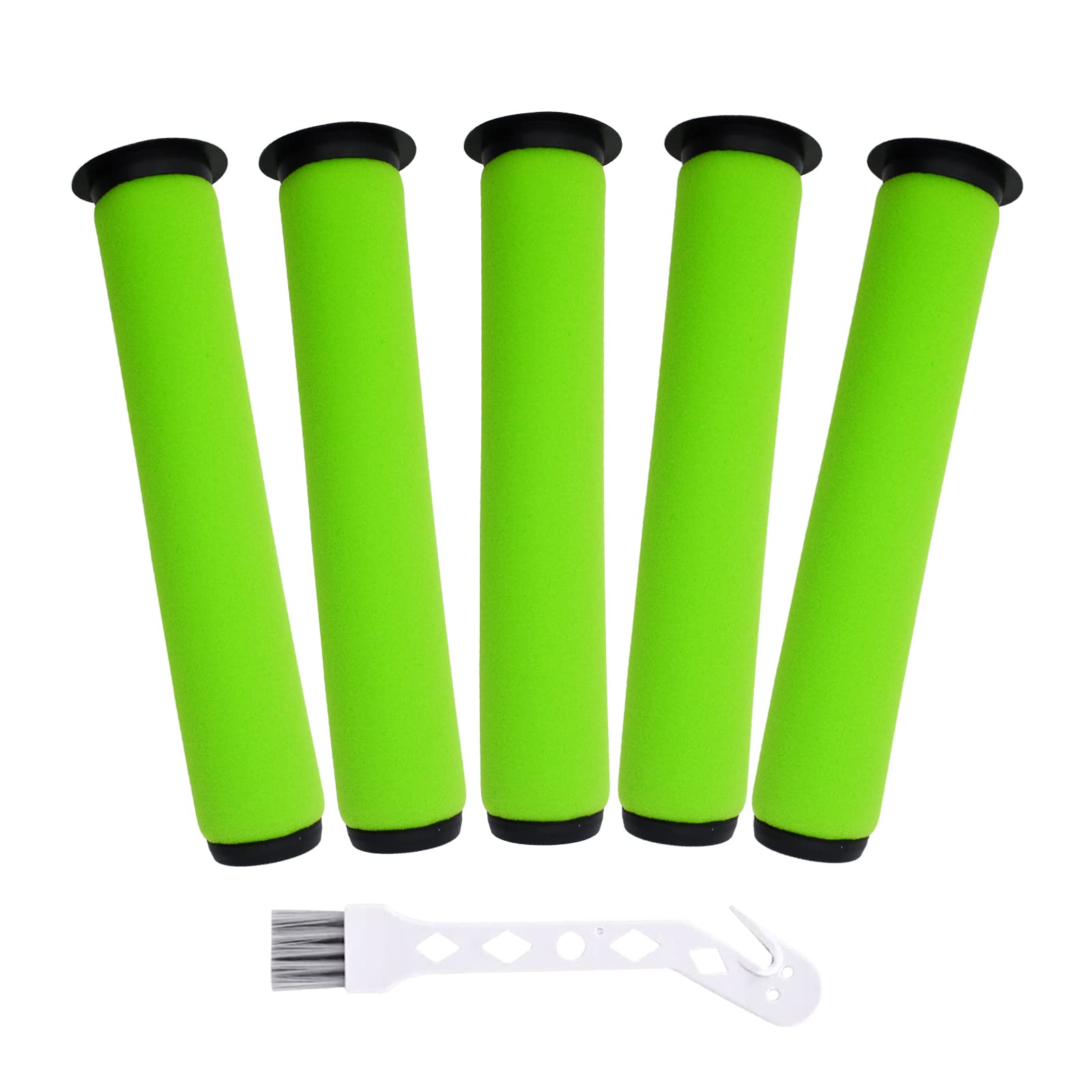 5 Packs Washable Dirt Bin Stick Filter for Gtech AirRam MK2 & Air Ram MK2 K9 Cordless Vacuum Cleaner Filters (Long-MK2 K9 Cordless Vacuum Cleaner Filters)