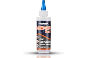 Visbella Fabric Glue, Sew Glue Liquid Stitch, Strong Bond Permanent Washable Craft Adhesive, for All Fabrics, Clothing, Tent, Curtain, Sofa Cover Repair & Make Patches (4.0 FL.OZ.)