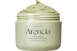 Arencia Korean Rice Mochi Face Cleanser – Face Wash, Gentle Scrub All in One for Deep Cleansing, Moisturizing, Pore Minimizing, Acne-Prone Skin, Removing Blackhead with Rice Water & Green Tea