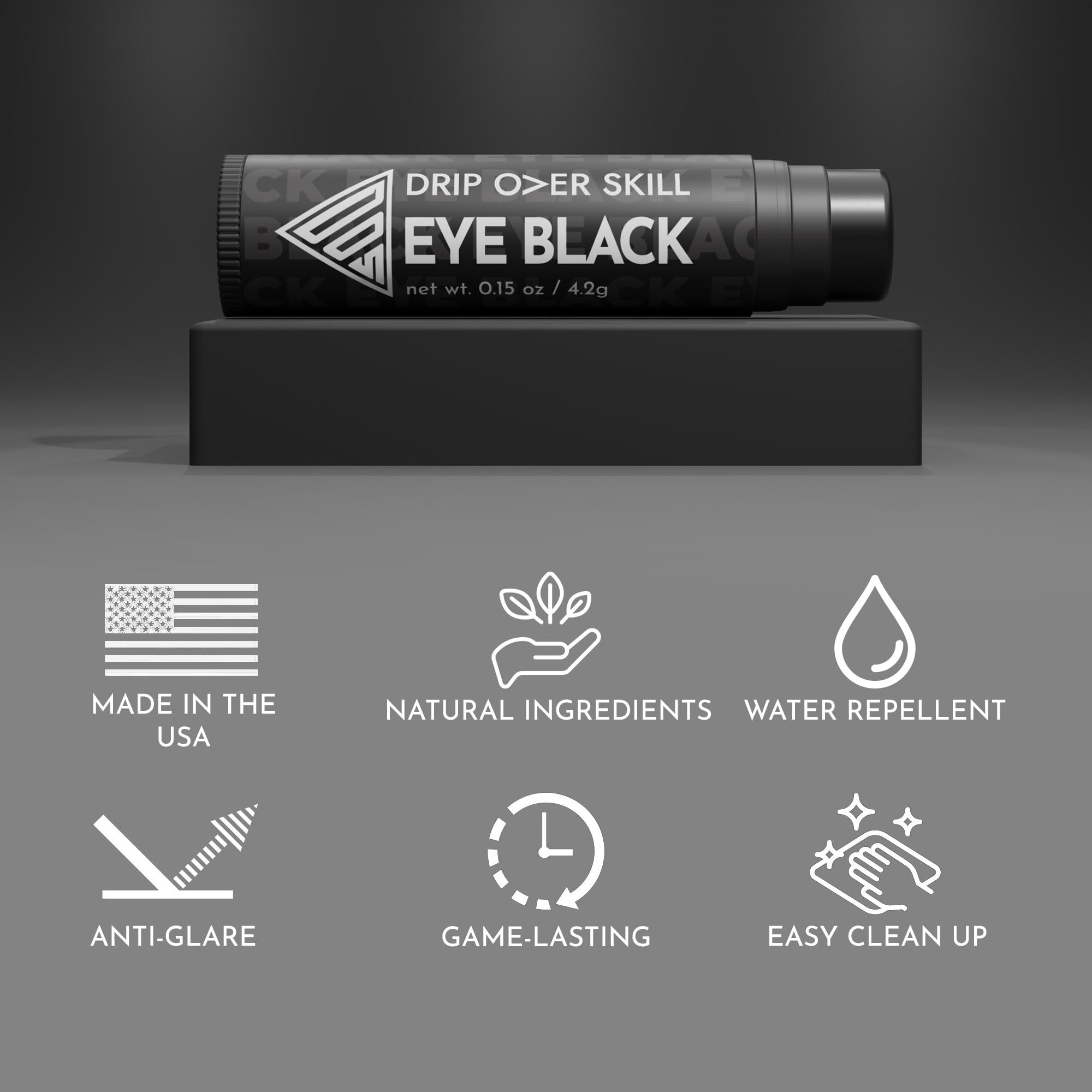 D.R.I.P Over Skill Eye Black & Face Paint, Clean & Natural Ingredients, Dermatologist-Tested, Hypoallergenic, Anti-Glare Sports, Baseball, Softball, Lacrosse, Football Drip Stick, Halloween Costumes