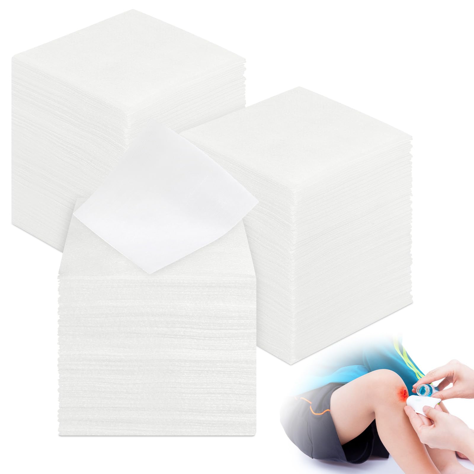 Healifty 100pcs Gauze Pads, Sterile Non Woven Gauze Pads 10x10 cm, 4-Ply Medical Wound Dressings, Non-Adhesive, Sterile Dressings for Wounds Cleaning First Aid Care Makeup Removal