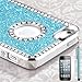 Pandamimi - Deluxe Light Blue Diamond Rhinestone Glitter Bling Chrome Hard Case Cover for Apple iPhone 5 5G Screen Protector and Stylus