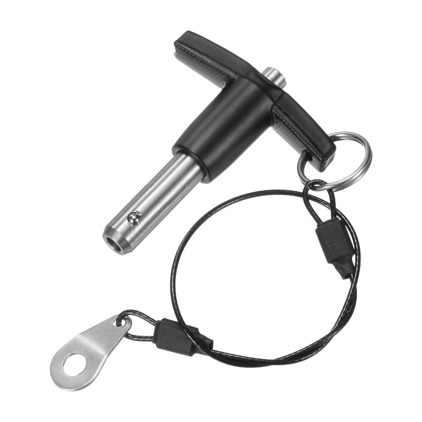 M METERXITY T Handle Lock Pin, 3/8" [9.5mm] Dia., 25/32 [20mm] Usage Length Push-Button Quick Release Locking Pins W Lanyard Cable for Speaker/Aviation/Gym/Machine [304 Stainless Steel]