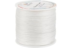 PH PANDAHALL PandaHall Elite 116 Yards 0.5mm Round Waxed Polyester Cord Thread Beading String for Jewelry Making and Macrame Supplies White