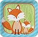 Forest Fox Themed Dessert Napkins & Plates Party Kit for 8