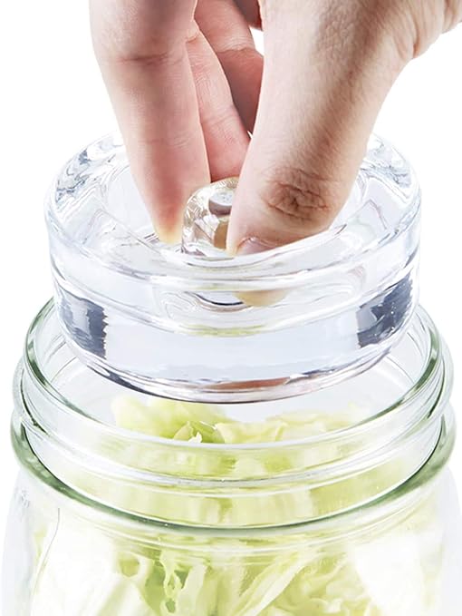 4-Pack of Fermentation Glass Weights with Easy Grip Handle for Wide Mouth Mason Jar
