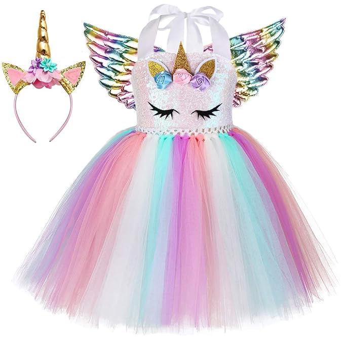 Buy Kids Girl Unicorn Costume Tutu Dress Birthday Party Costumes for