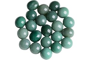 Ainuosen 1LB Natural Polished Tumble Crystals Stones,Decorative Glass Pebbles Marbles for vase Filler,Plant Rocks for pots Indoor,Aquarium Gravel for Fish Tank Decor(Green Aventurine 0.8-1in)