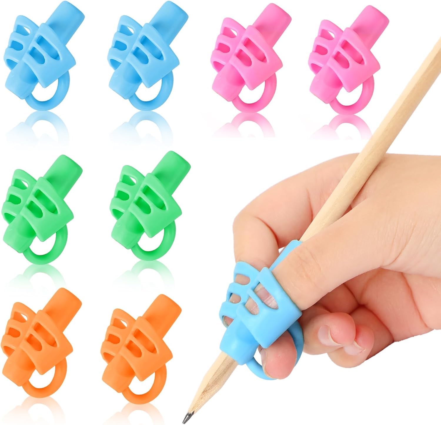 SANNIX 8 Pack Pencil Grips for Handwriting, Pencil Holder Grip Posture Correction Training Pen Writing Aid Tool for Preschools & Elementary