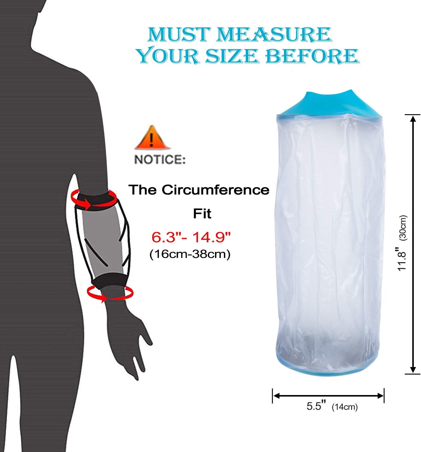 PICC Line Shower Cover Waterproof IV & PICC Line Shower Protetcor for Chemotherapy Treatment, Broken Wound Elbow Reusable picc line Covers for Upper Arm Sleeve Protector for Bath: Health & Personal Care