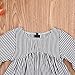 Lefyira Baby Girl Stripe Top Blouse Autumn Ruffle Sleeve Shirt Casual Clothes (12-18 Months, Black+White)