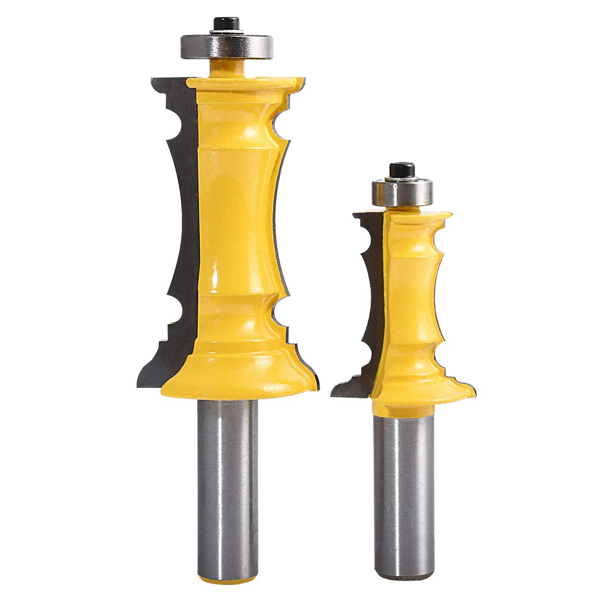 KATUR Crown Mitered Door and Drawer Panel Molding Router Bit Set with 1/2 Inch Shank, 2pcs Mitered Door Frame Router Bit for Woodworking (1/2" Shank)