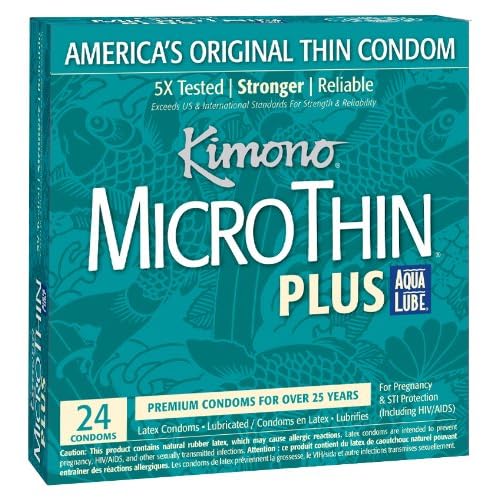 Kimono Latex Micro Thin Condoms, Ultra Lubricated, 24-Count Boxes (Pack of 2) image
