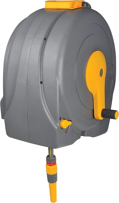 Hozelock Wall Mounted Fast Reel 40m Hose, Weather Protected, Auto Layering
