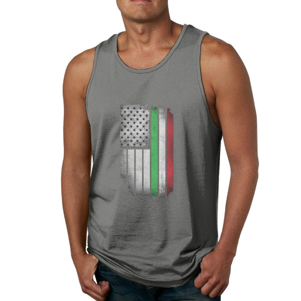 Tank Top Vintage Italy Flag Sleeveless Shirt Tee For Summer 8721