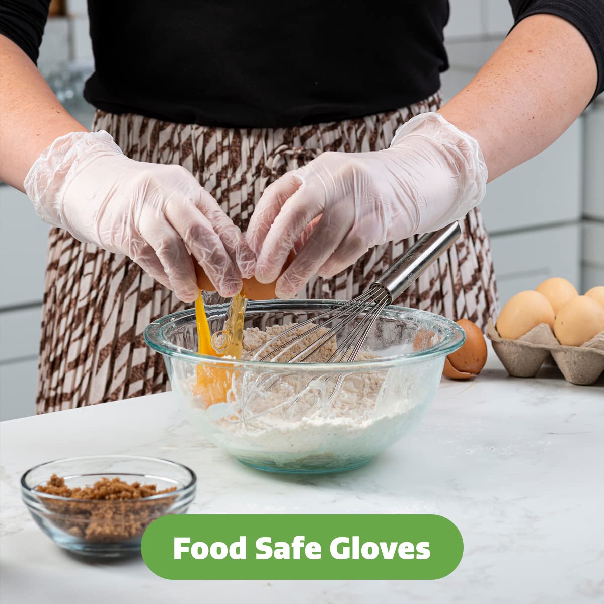 Comfy Package Disposable Vinyl Gloves – Clear, Latex-Free, Powder-Free, BPA-Free – Safe for Food Handling, Cooking & Cleaning