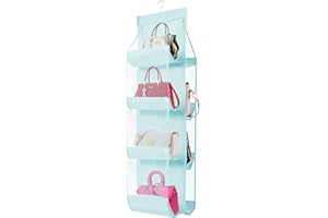 AARAINBOW 1 Pack Hanging Handbag Purse Organizer, Handbag Organizer with 8 Easy Access Pockets, Purses Holder Wardrobe Closet Space Saving Organizers, 41 L x 13.5W (B-Blue)