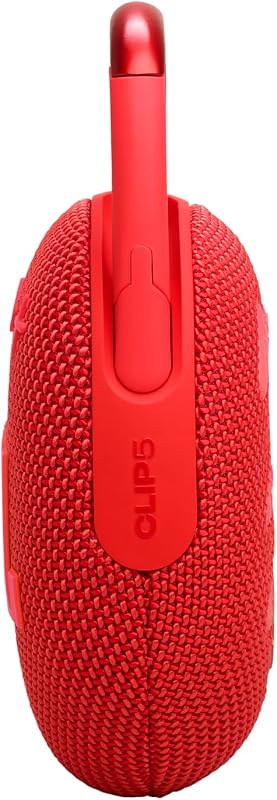 Clip 5, Enceinte Bluetooth ultra-portable, mousqueton intégré, son JBL Pro, basses percutantes, 12 heures d'autonomie, fonction Playtime Boost, résistante à l'eau et à la poussière IP67, en rouge