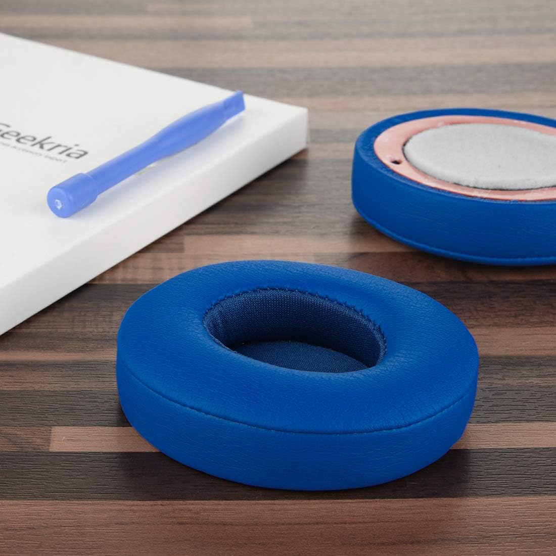 Geekria Replacement Ear Pads Compatible with Beats Solo 2 Wireless (B0534) (Not Compatible with Beats Solo2 Wired) On-Ear Headphones Ear Cushions (Blue) - Image 5