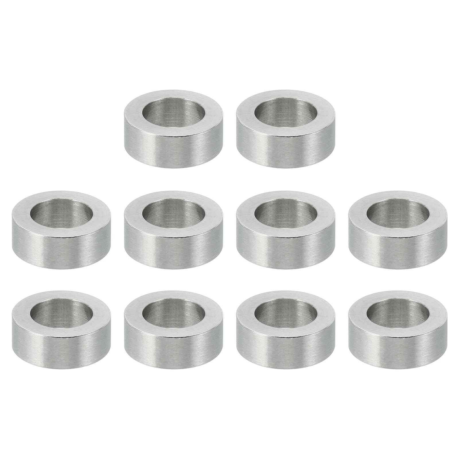 PATIKIL M10 Stainless Steel Spacers, 10 Pcs Metal Spacer Stainless Steel 10.2mm ID x 16mm OD x 6mm L Spacer Screw Standoff Round for 3/8" M10 Screw Bolts