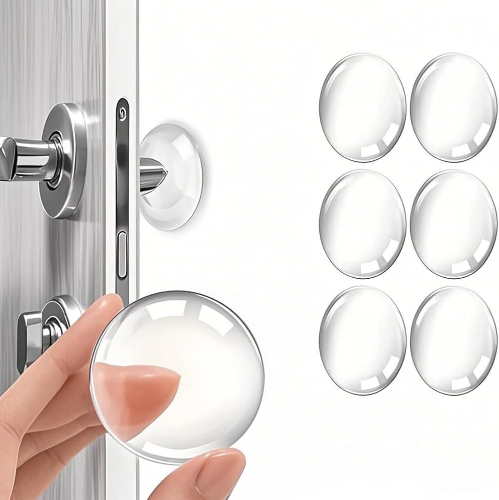 efbock 6pcs Transparent Silicone Door Stopper Wall Protector Bumper Guard 1.57