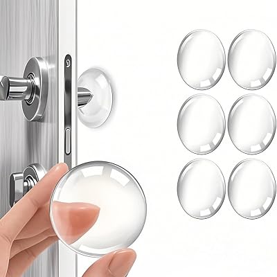 efbock 6pcs Transparent Silicone Door Stopper Wall Protector Bumper Guard 1.57