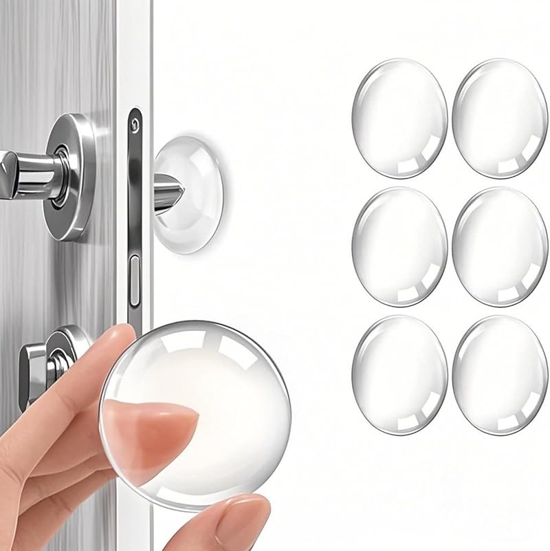 efbock 6pcs Transparent Silicone Door Stopper Wall Protector Bumper Guard 1.57