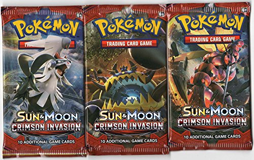 Pokemon - Sun and Moon Crimson Invasion Booster Pack - Set of 3