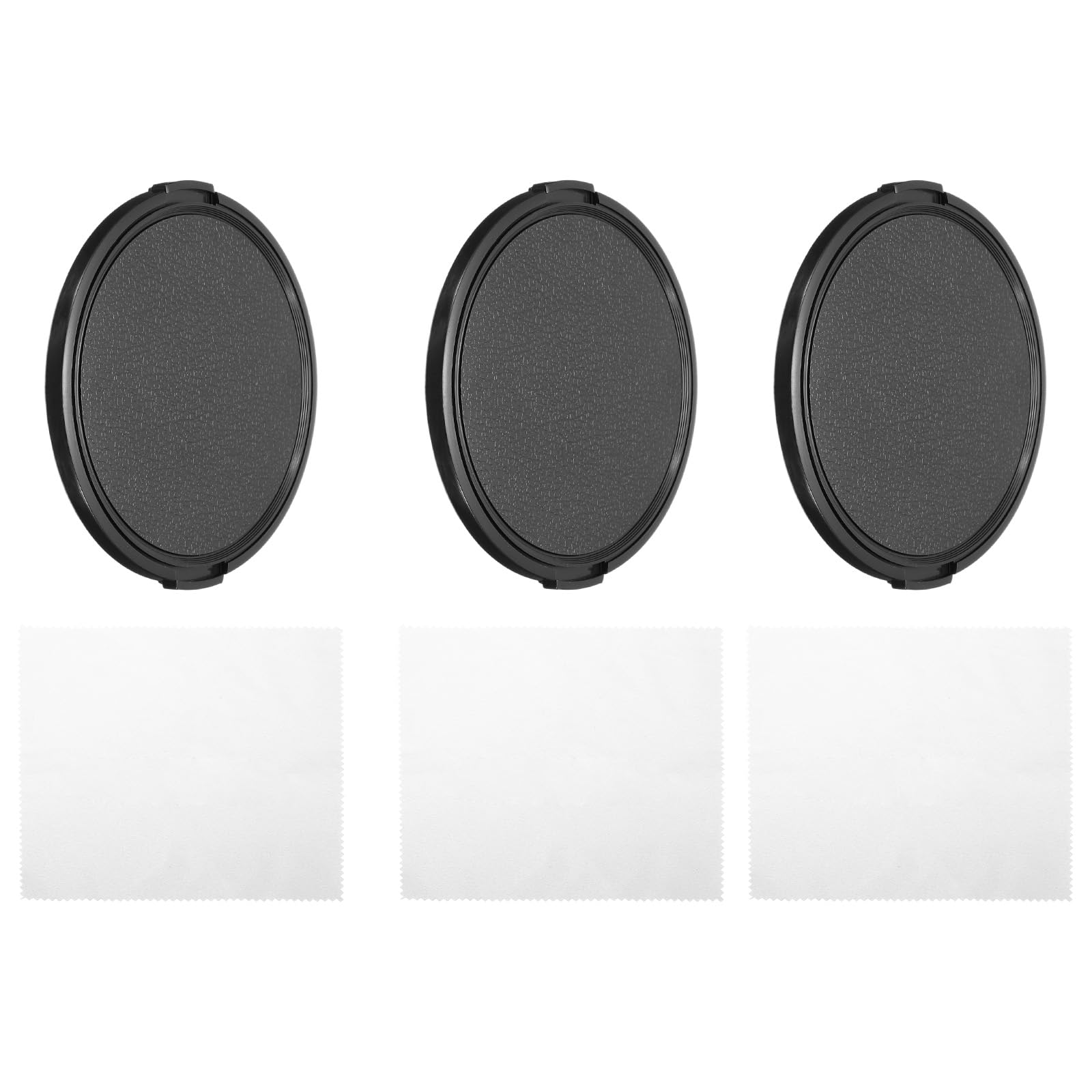 PATIKIL 86mm Lens Cap, 3 Pack Sides Pinch Snap Camera Lens Cover for Front Lens with Cloth, Suitable for 86mm Thread Universal DSLR Lenses for Nikon, for Fujifilm, for Pentax, for Leica