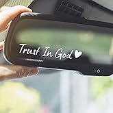 4PCS Car Stickers,Car Accessories Trust in God Rearview Mirror Sticker,Auto Stickers and Decals,Auto Decals for Women,Trust in God Mirror Decoration,Fits for Women Drivers, Motorcycles (白色)