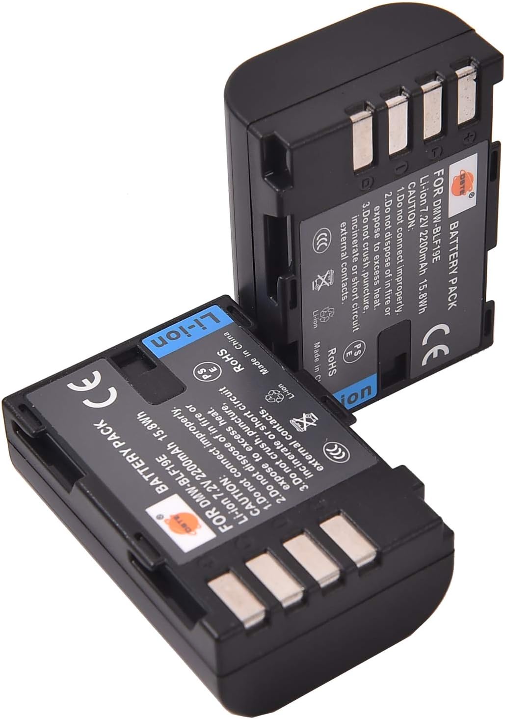 DSTE 2PCS DMW-BLF19E DMW-BLF19 (2200mAh/7.2V) Battery Compatible for Panasonic DMC-GH3, DMC-GH4, DC-GH5