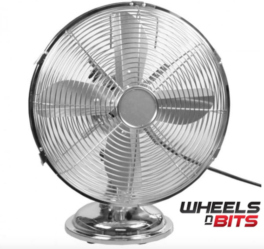 30cm 12" Inch High Velocity Desk Fan, Electric Fan, Cooling Fan, Chrome