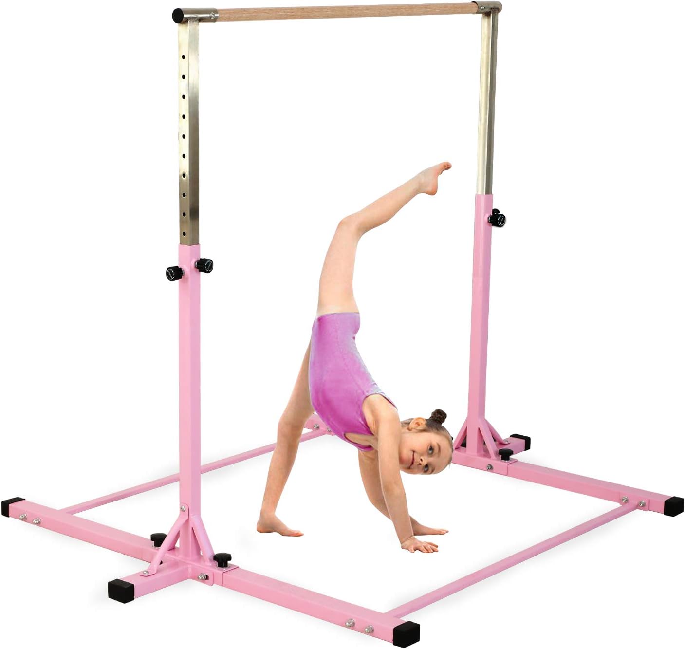 SHIWEI Gymnastics Training Bar for Kids,Height Adjustable Gymnastics Equipment,Horizontal Kip Bar 3ft-5ft