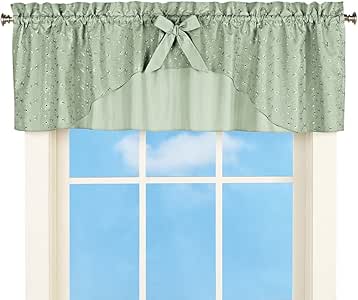 Colecciones ojal con volantes cortina de ventana cenefa Topper con Rod