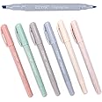 ZEYAR Cute Highlighters With Duals Tips, Cream Colors, Chisel Tip and Bullet tip, Aesthetic Highlighter Marker, No Bleed Dry 